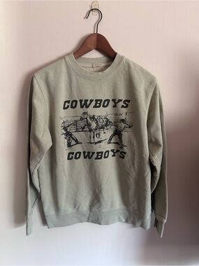John Galt Brandy Melville | sage green cowboys cowboys graphic Crewneck pullover